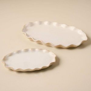 Bath | Ceramic Ruffled Tray Bath Bath