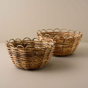 Bath | Scalloped Woven Basket Bath Bath