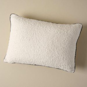 Bedding | Boucle Cream Pillow with Serged Edge Bed + Bath