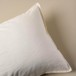 Bedding | Washed Linen Cotton Pillow Sham – Antique White Bed + Bath