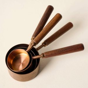 Core Kitchen Collection | Walnut and Copper Measuring Cups Core Kitchen Collection