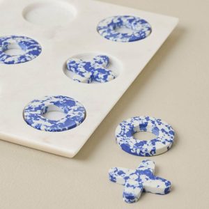 Decorative Objects | Blue Marble Tic-Tac-Toe Decor Decorative Objects