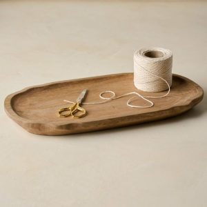 Decorative Objects | Small Brigitte Fluted Edge Wood Tray Decor Decorative Objects