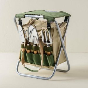 Garden | Garden Stool with Tools Decor Garden