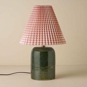 Lighting | Farrah Table Lamp – Textured Green Decor Lighting