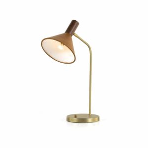 Lighting | Gibson Task Lamp with Leather Shade Decor Lighting