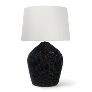 Lighting | Tia Black Rattan Table Lamp Decor Lighting