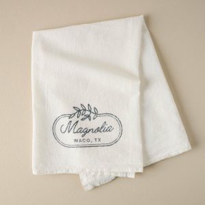 Linens | Laurel Leaf Border Tea Towel Kitchen + Dining Linens