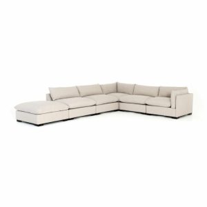 Living Room Furniture | Monroe 5 Piece Sectional with Ottoman Furniture Living Room Furniture