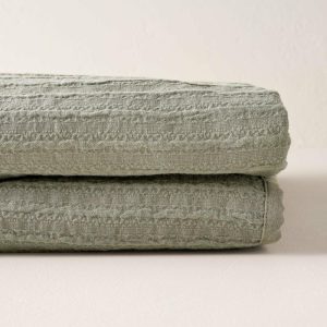 Quilts | Seagrass Textured Stripe Coverlet Bed + Bath Quilts