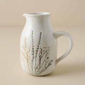 Serveware | Pressed Floral Ceramic Pitcher Kitchen + Dining Serveware