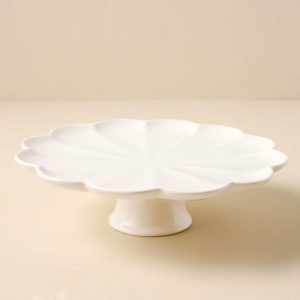 Tabletop | Cream Scalloped Cake Stand Kitchen + Dining Tabletop