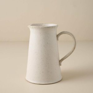 Tabletop | French White Speckle Pitcher Kitchen + Dining Tabletop