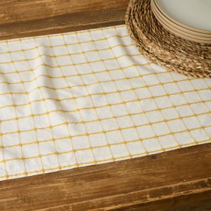 Tabletop | Sunshine Grid Tassel Runner Kitchen + Dining Tabletop