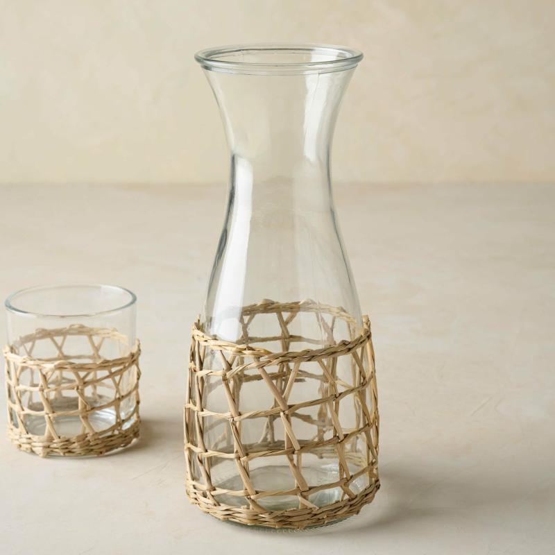 Tabletop | Woven Glass Carafe Kitchen + Dining Tabletop