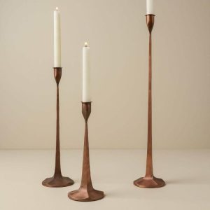 Tapers + Candleholders | Antique Copper Gatecrest Decor Tapers + Candleholders