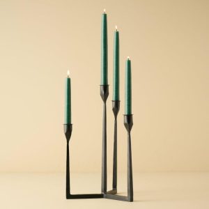 Tapers + Candleholders | Black Gatecrest Multi Taper Holder Decor Tapers + Candleholders