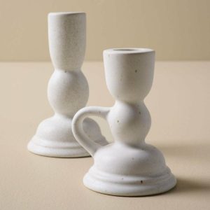 Tapers + Candleholders | Ross Ceramic Taper Holder Decor Tapers + Candleholders