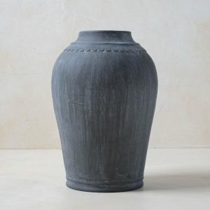 Vases | Scalloped Black Vase Decor Vases