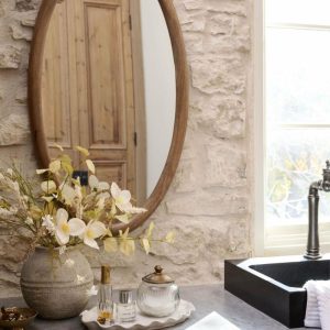 Bath | Jo’s Vintage Inspired Oval Wood Mirror Bath Bath