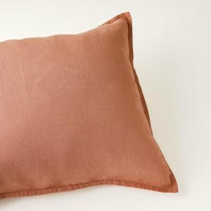 Bedding | Washed Linen Cotton Pillow Sham – Desert Clay Bed + Bath