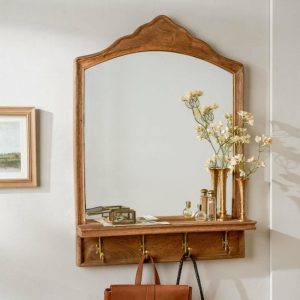 Wall Décor + Mirrors | James Mirror with Hooks and Shelf Decor Wall Décor + Mirrors