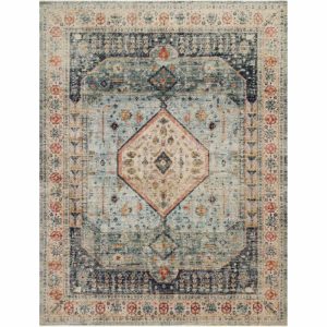 Rugs | Graham Blue Antique Ivory Rug 2′-3″ x 4′-0″ Kitchen + Dining Rugs